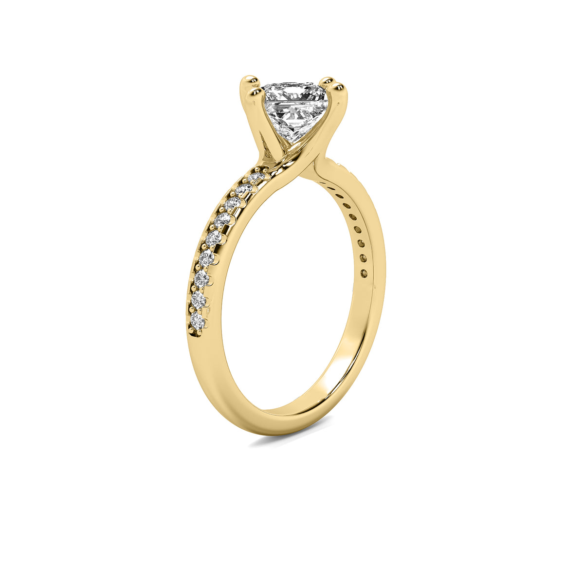 Elara Accent Princess Diamond Ring
