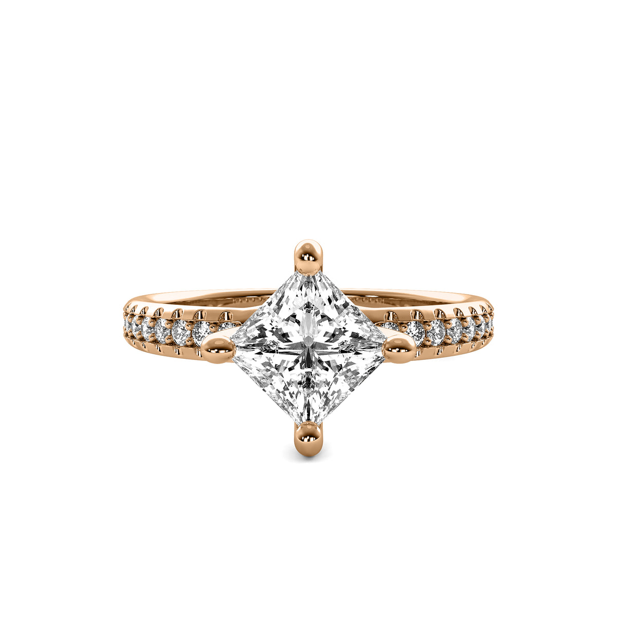 Elara Accent Princess Diamond Ring