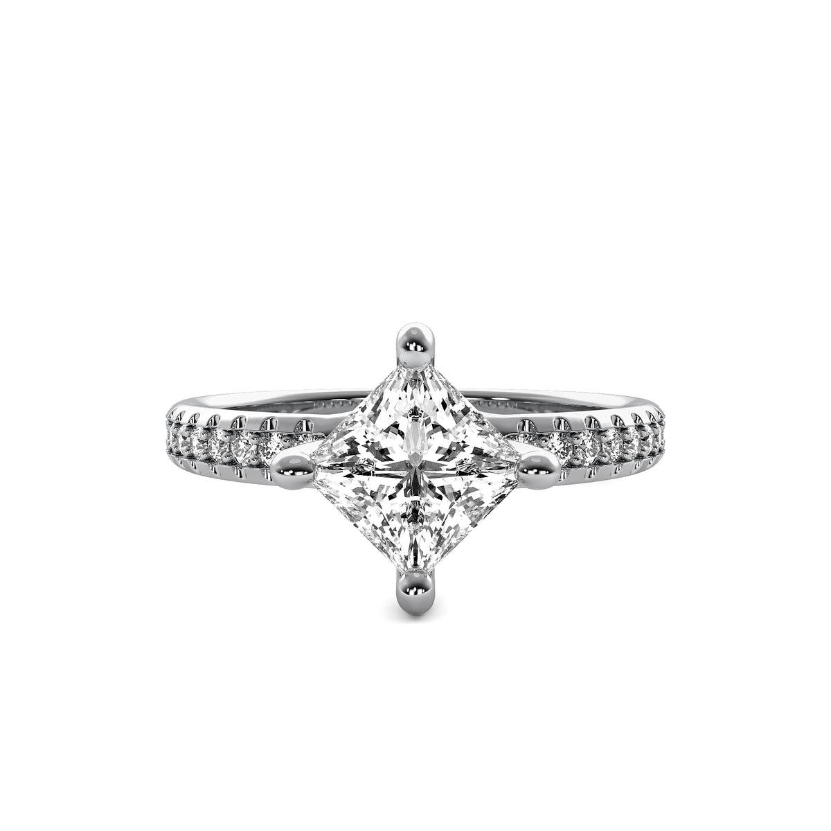 Elara Accent Princess Diamond Ring