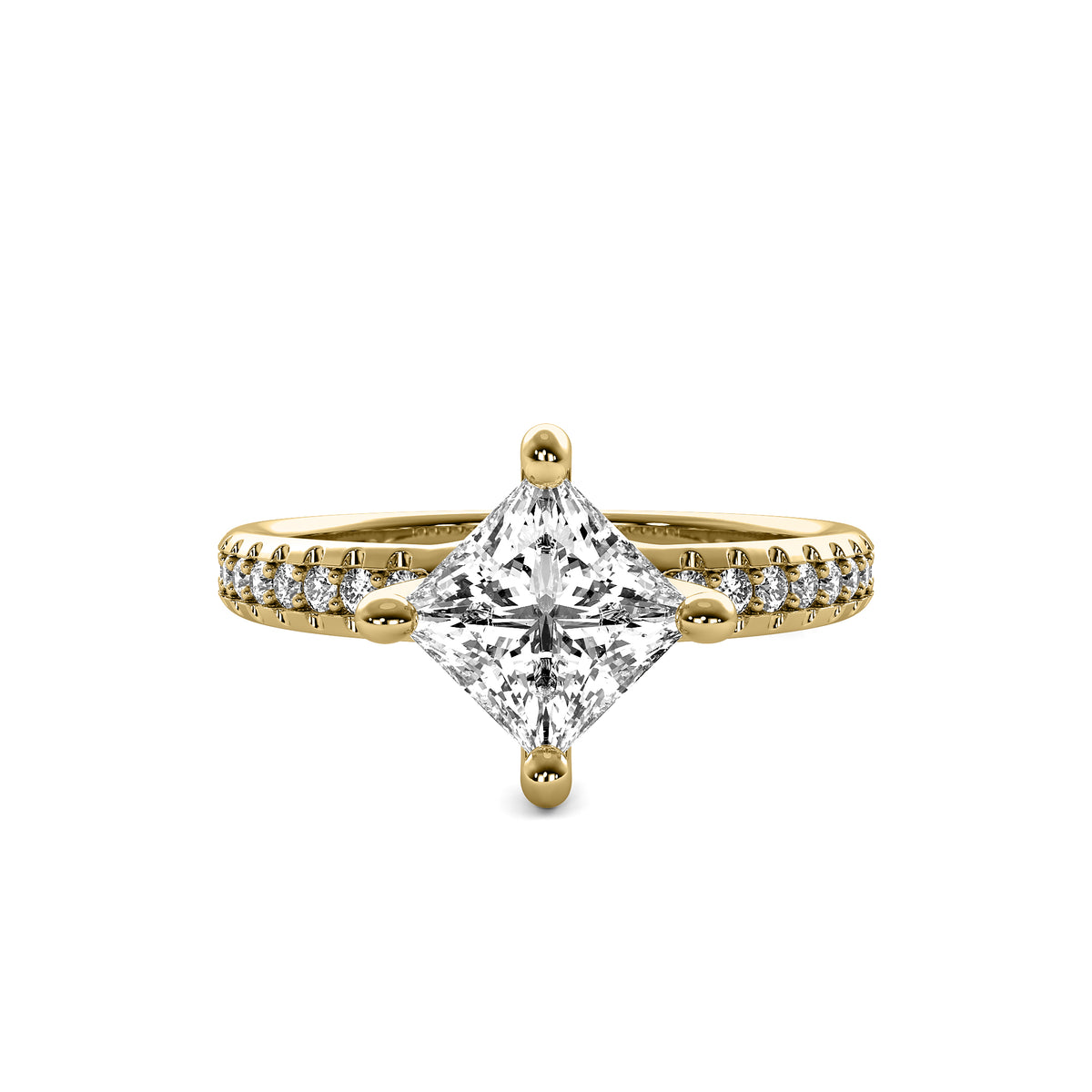 Elara Accent Princess Diamond Ring
