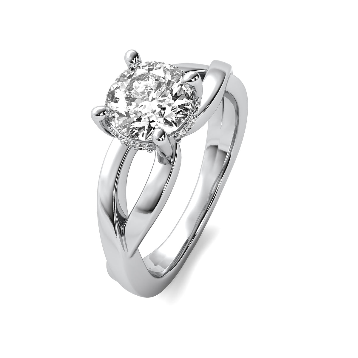 Isadora Round Solitaire with Hidden Halo