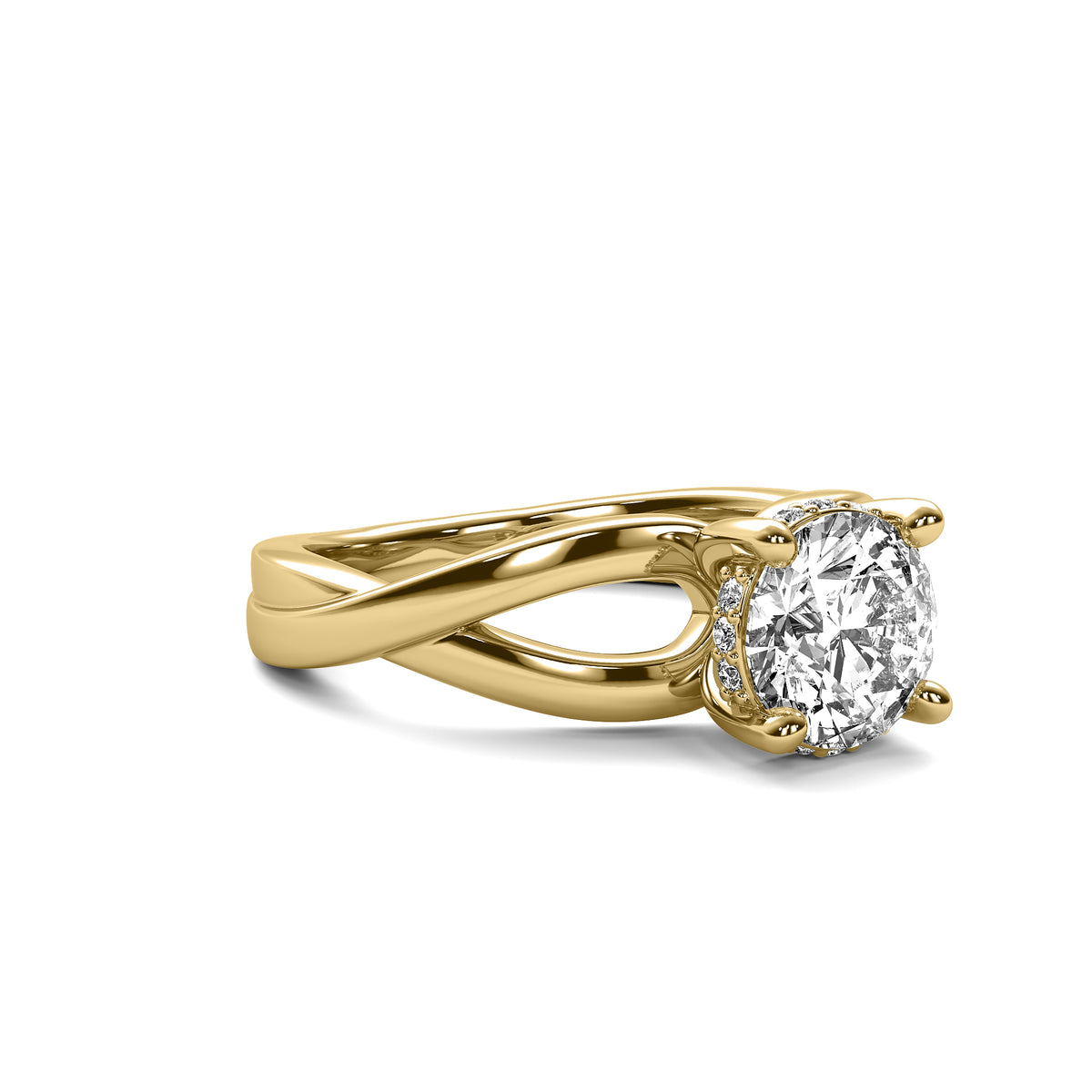 Isadora Round Solitaire with Hidden Halo