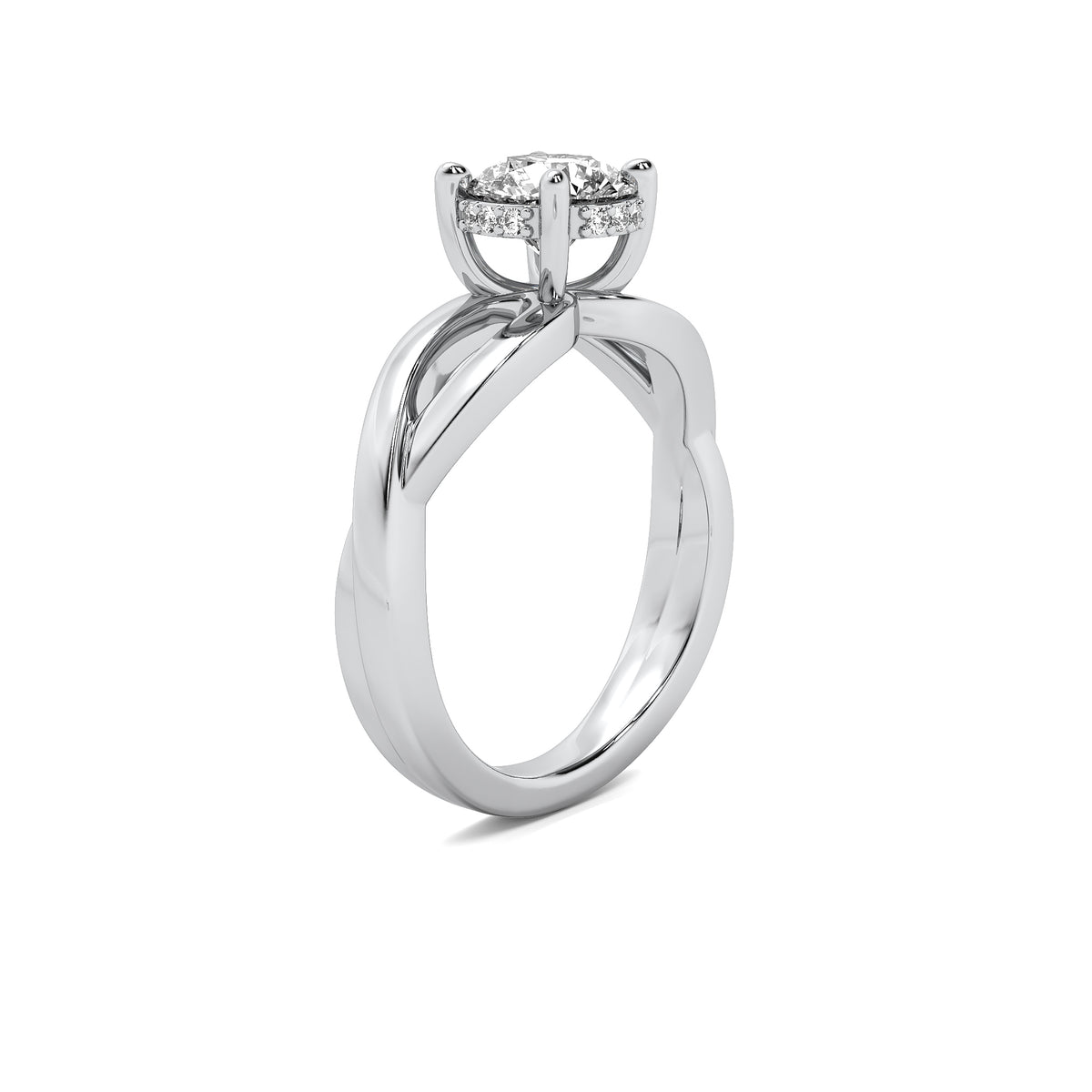 Isadora Round Solitaire with Hidden Halo