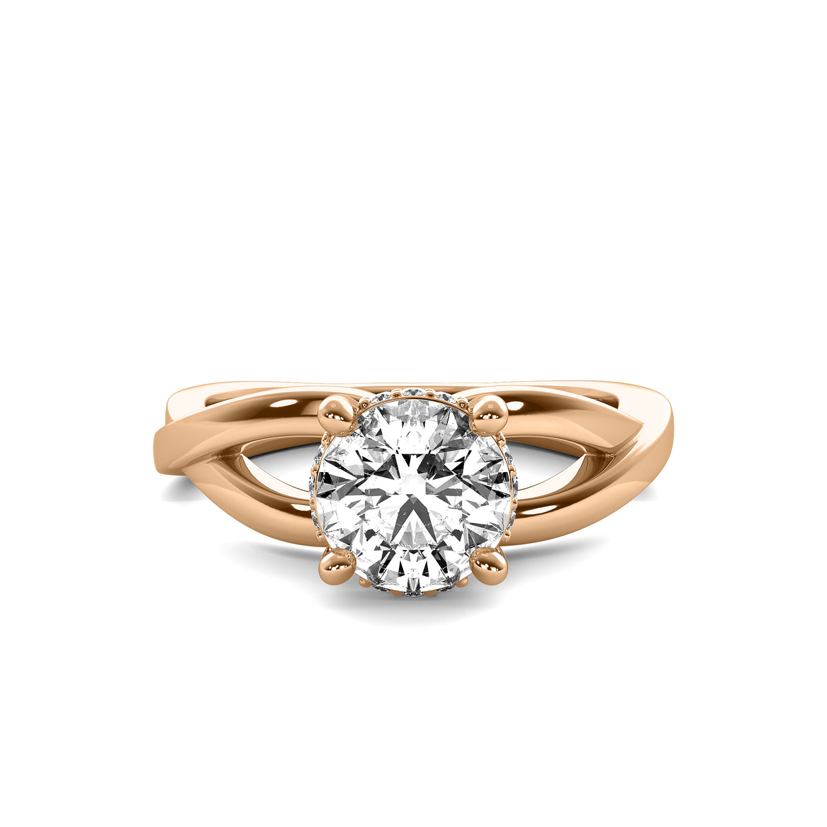 Isadora Round Solitaire with Hidden Halo