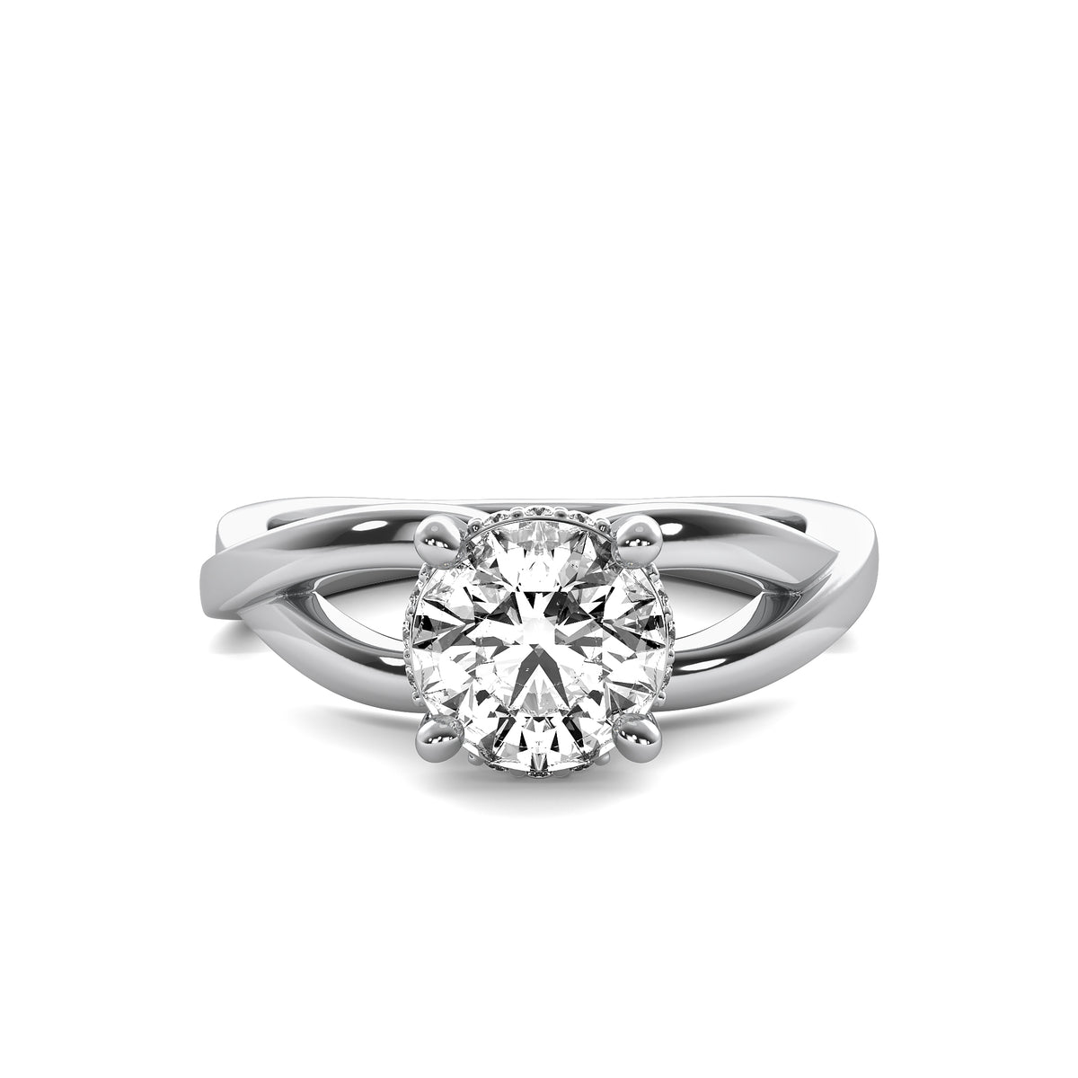 Isadora Round Solitaire with Hidden Halo