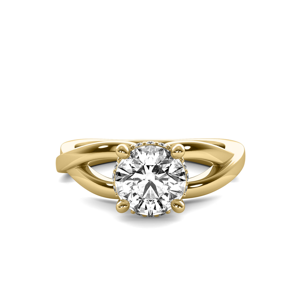 Isadora Round Solitaire with Hidden Halo