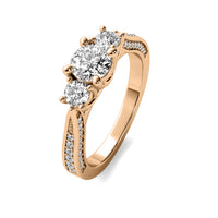 Ara Round Solitaire with Round Side Stones and Twist