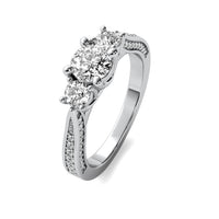 Ara Round Solitaire with Round Side Stones and Twist