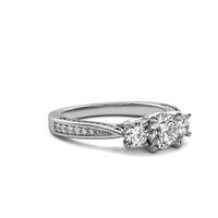 Ara Round Solitaire with Round Side Stones and Twist