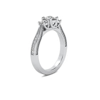 Ara Round Solitaire with Round Side Stones and Twist