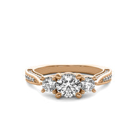 Ara Round Solitaire with Round Side Stones and Twist