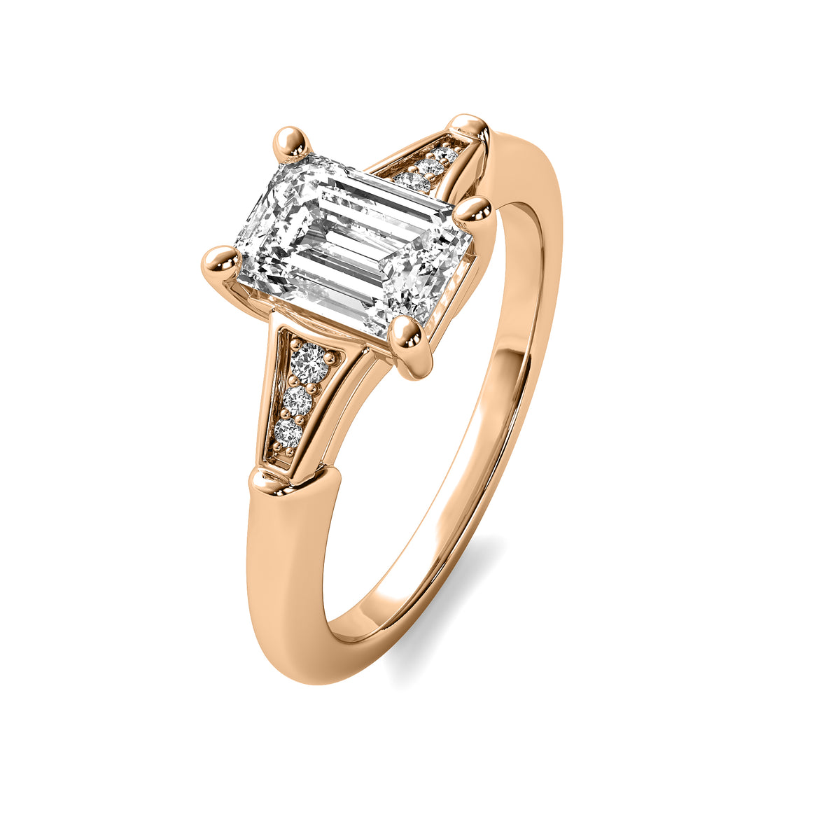 Camille Accent Emerald Diamond Ring