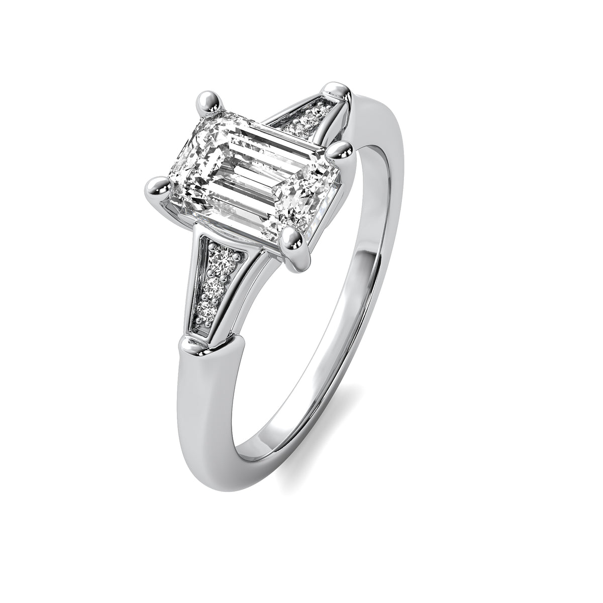 Camille Accent Emerald Diamond Ring