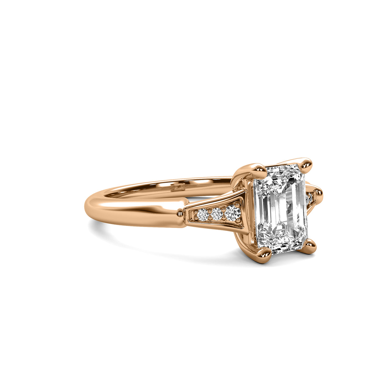 Camille Accent Emerald Diamond Ring