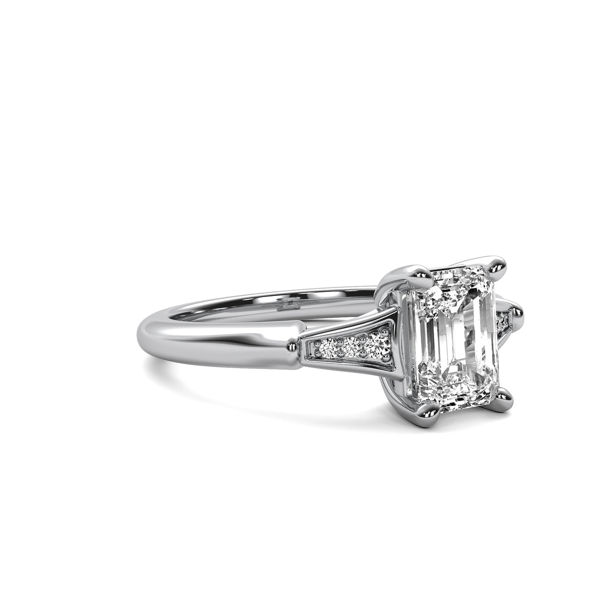Camille Accent Emerald Diamond Ring