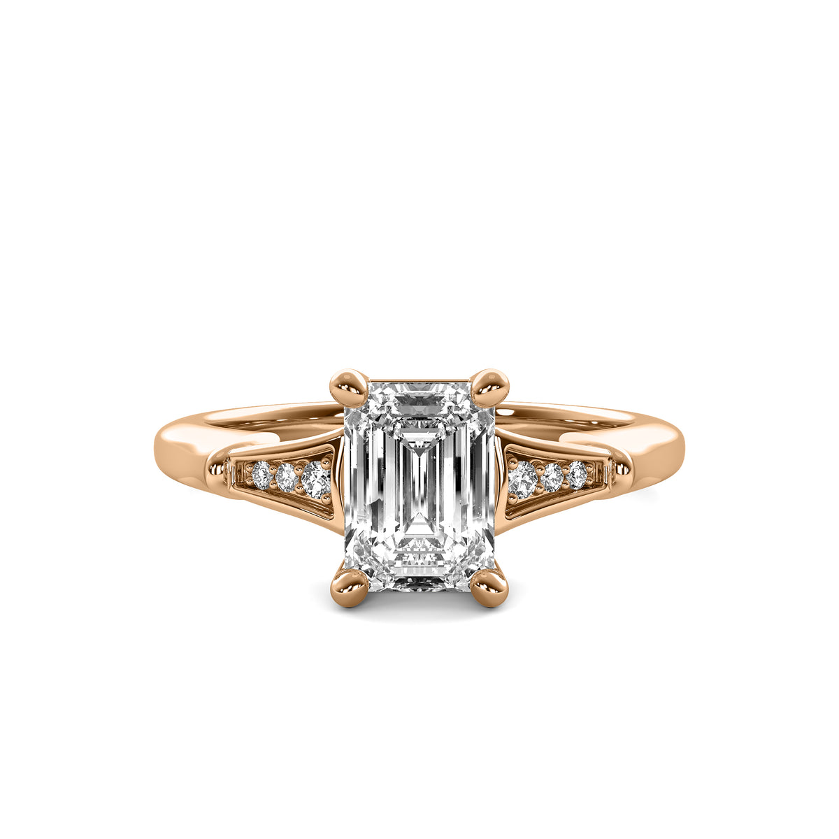 Camille Accent Emerald Diamond Ring