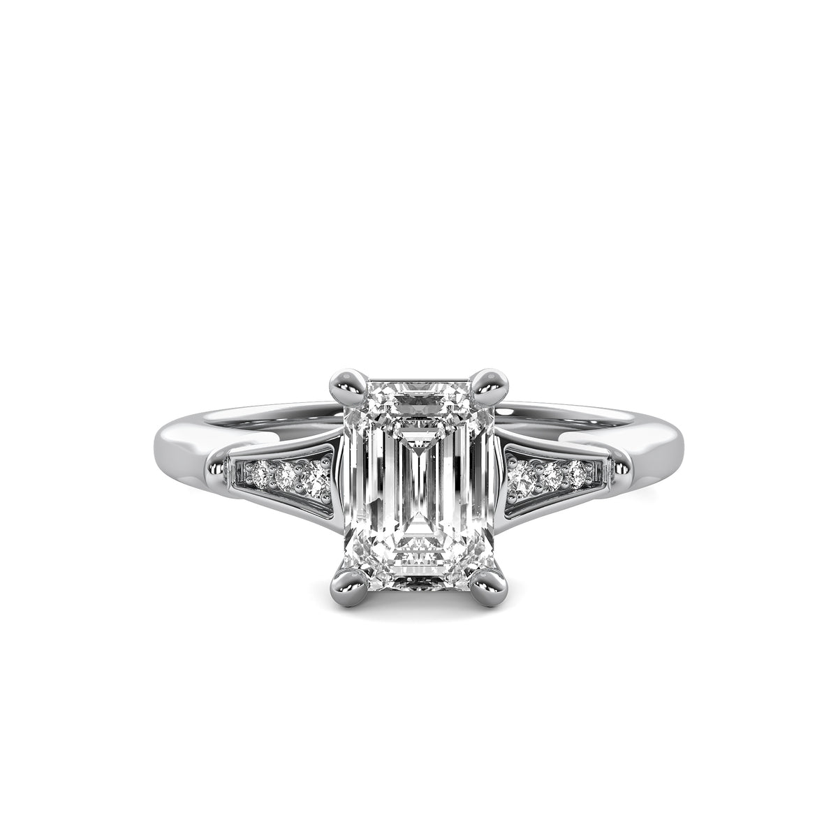 Camille Accent Emerald Diamond Ring