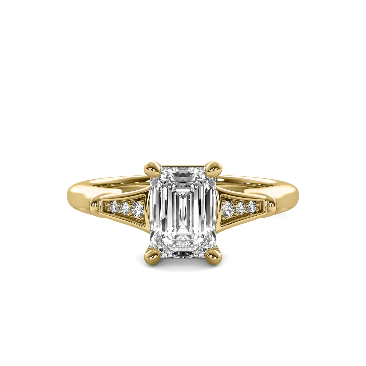 Camille Accent Emerald Diamond Ring