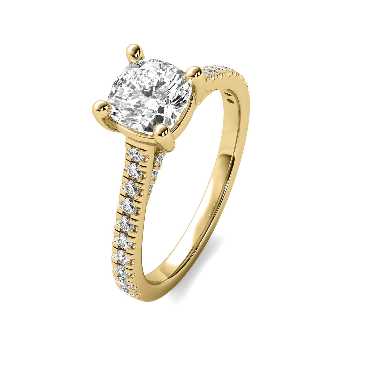 Emilia Accent Cushion Diamond Ring