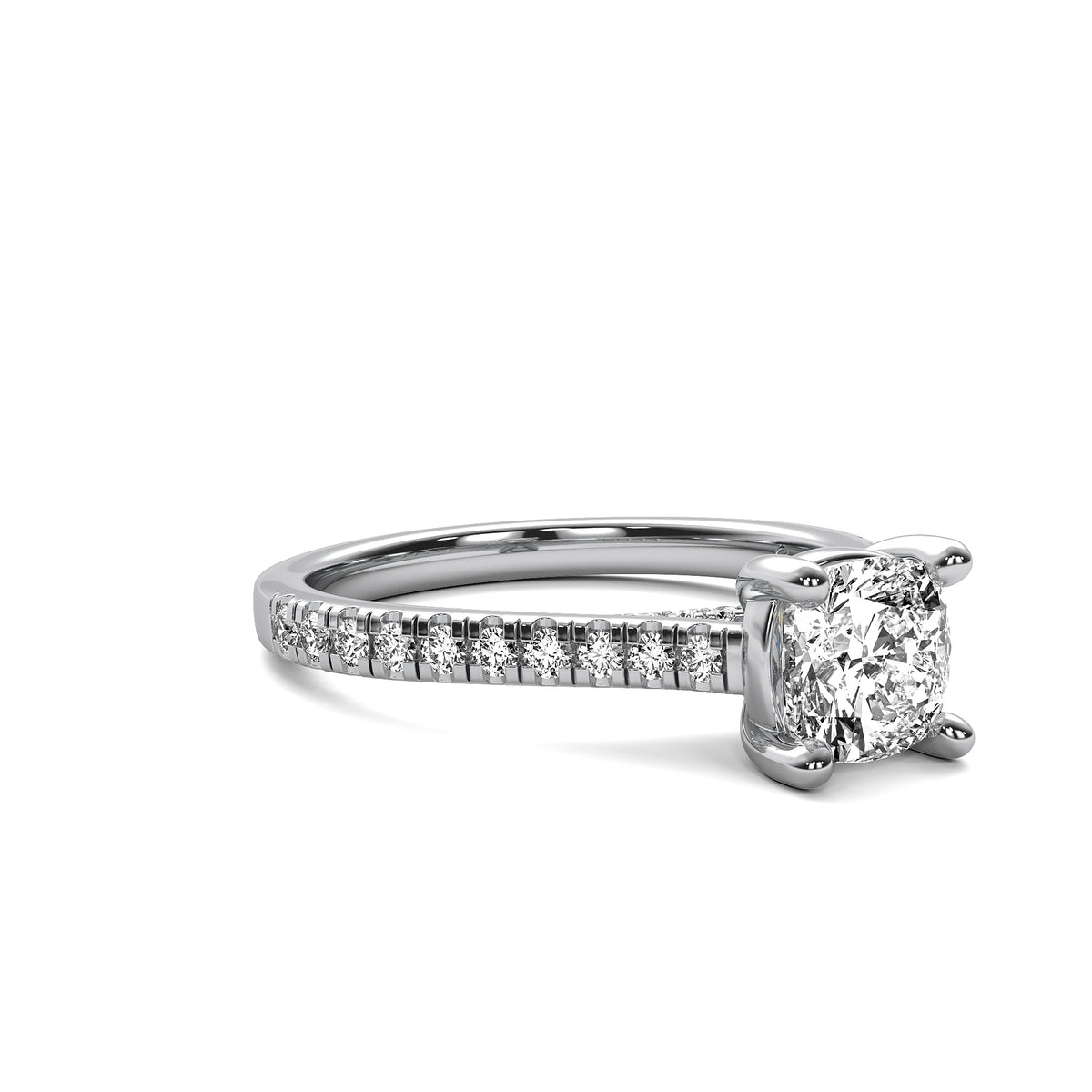 Emilia Accent Cushion Diamond Ring