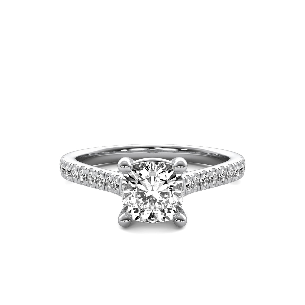 Emilia Accent Cushion Diamond Ring