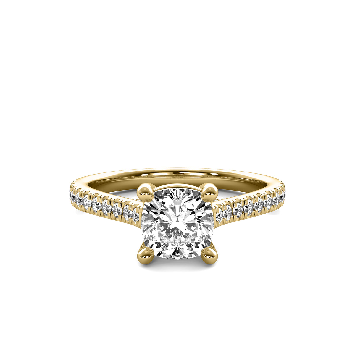 Emilia Accent Cushion Diamond Ring