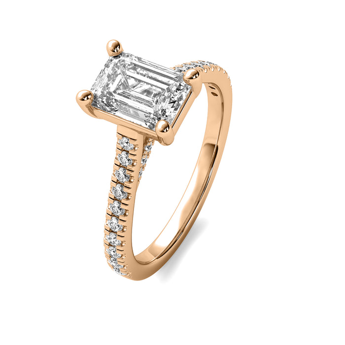 Emilia Accent Emerald Diamond Ring