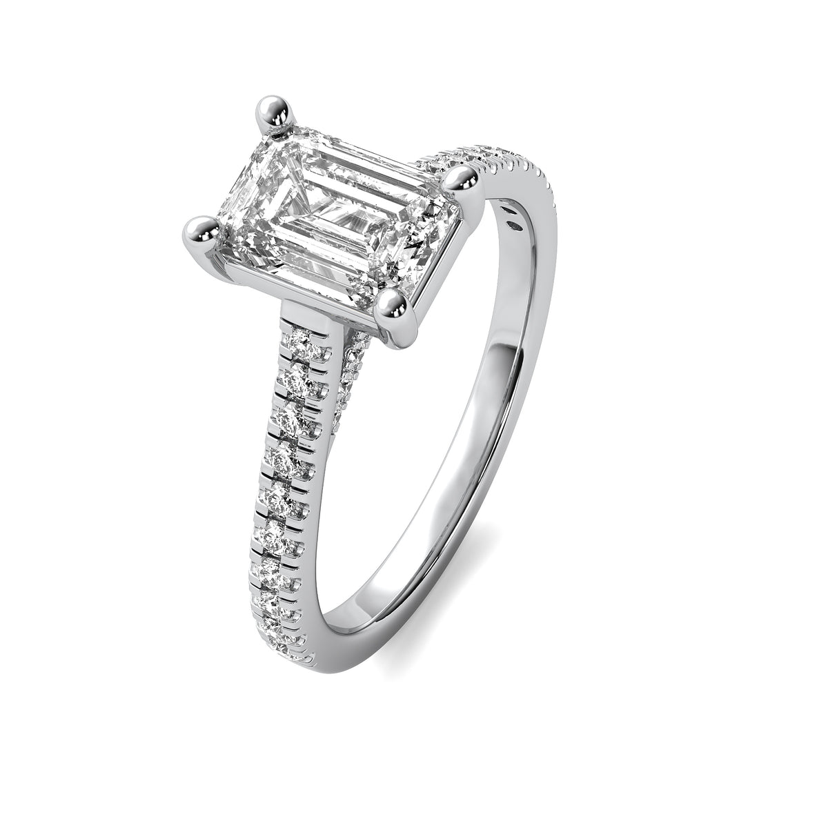 Emilia Accent Emerald Diamond Ring