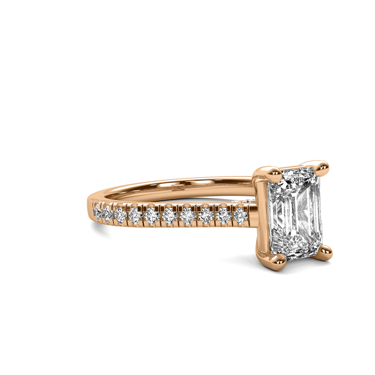 Emilia Accent Emerald Diamond Ring