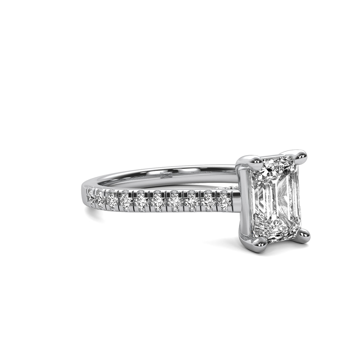 Emilia Accent Emerald Diamond Ring