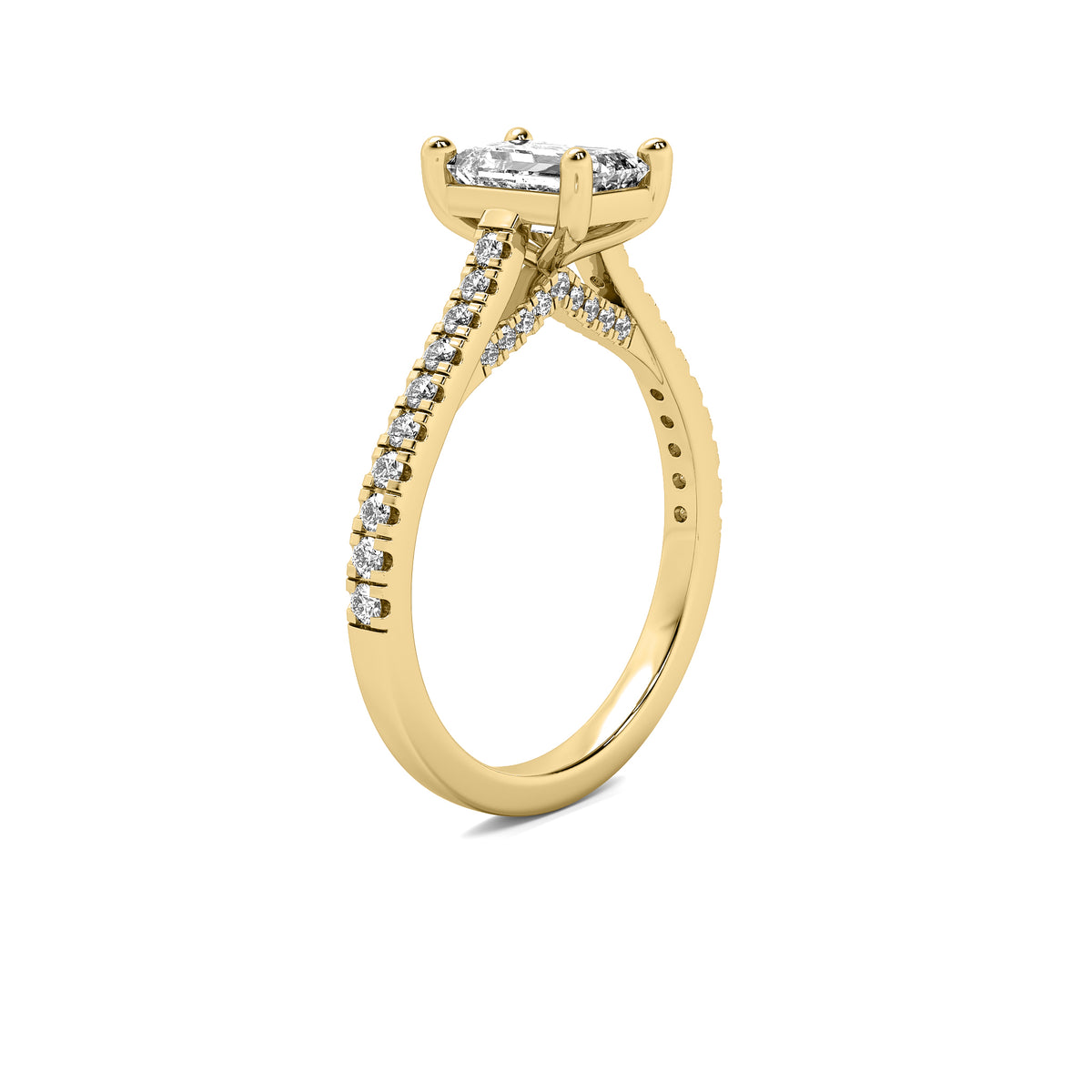 Emilia Accent Emerald Diamond Ring