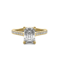 Emilia Accent Emerald Diamond Ring