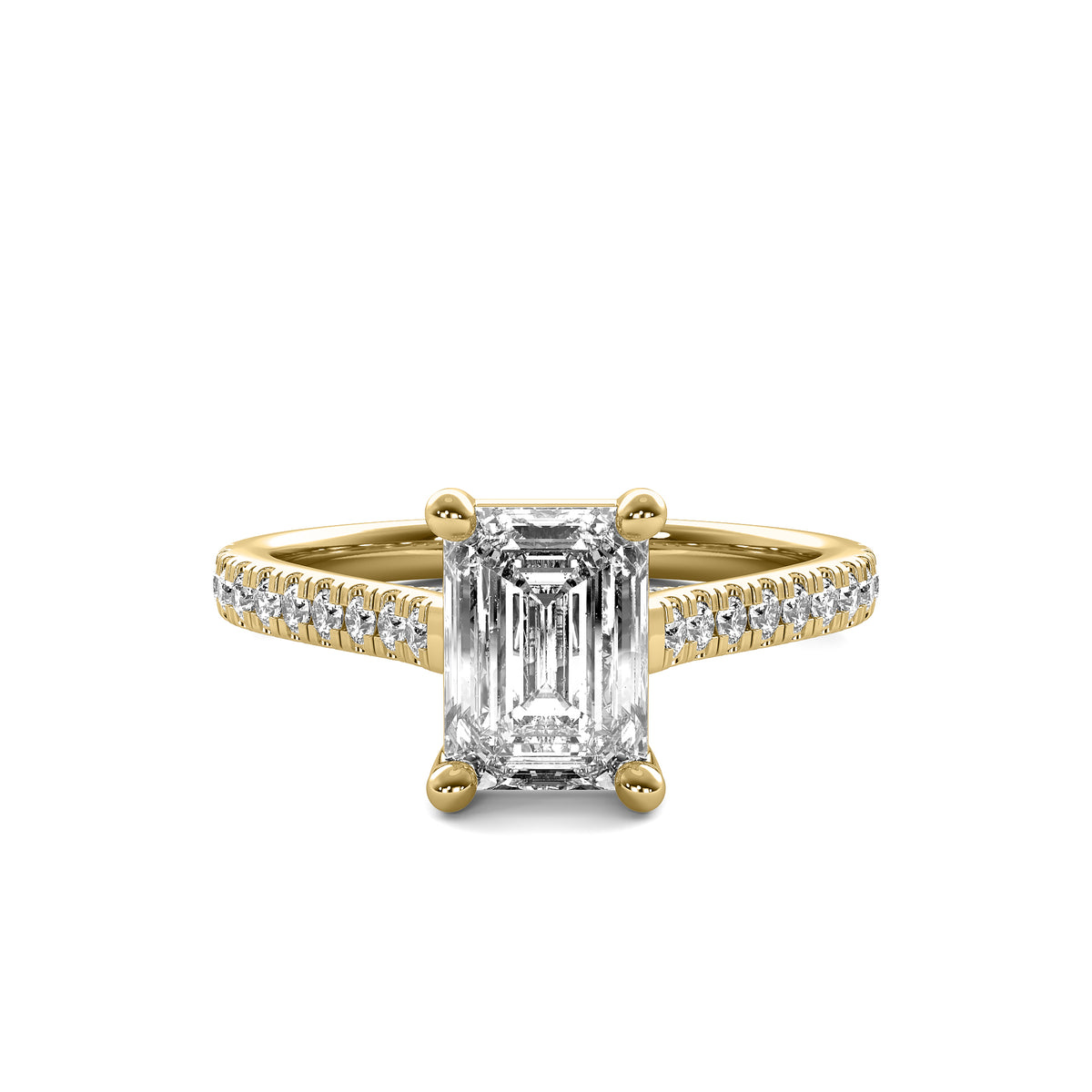 Emilia Accent Emerald Diamond Ring