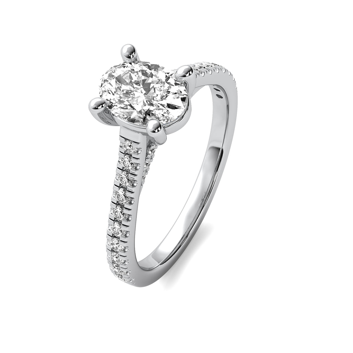 Emilia Accent Oval Diamond Ring