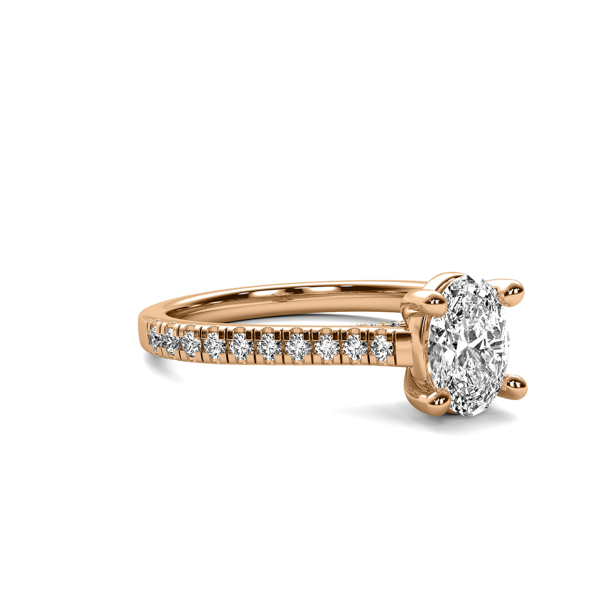 Emilia Accent Oval Diamond Ring