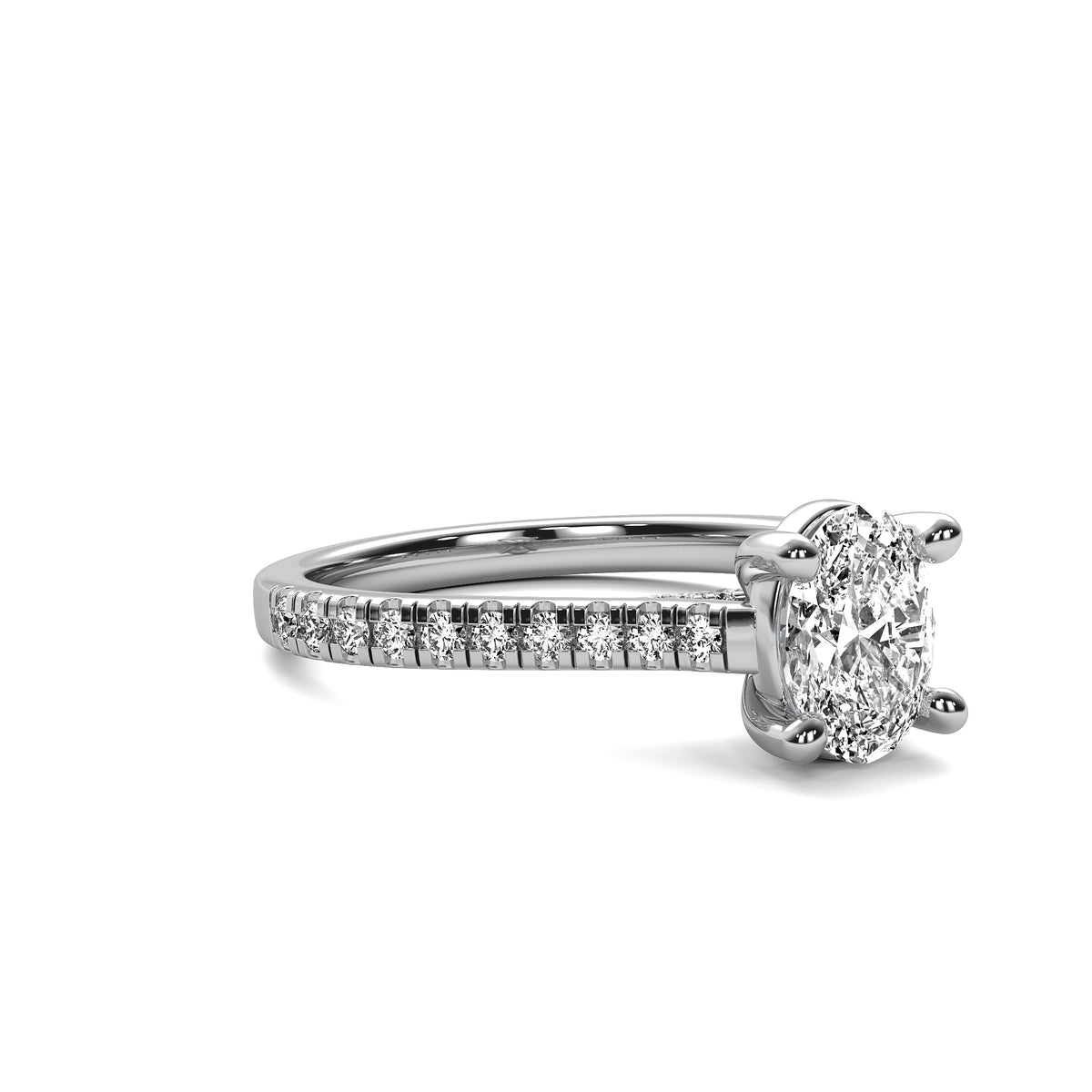 Emilia Accent Oval Diamond Ring