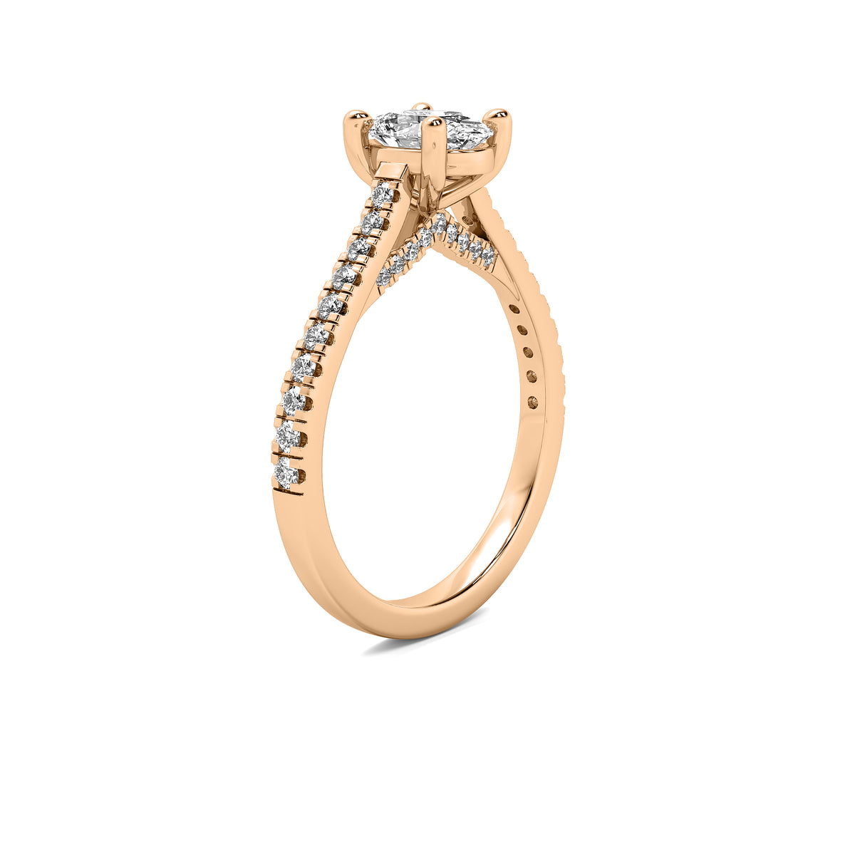 Emilia Accent Oval Diamond Ring
