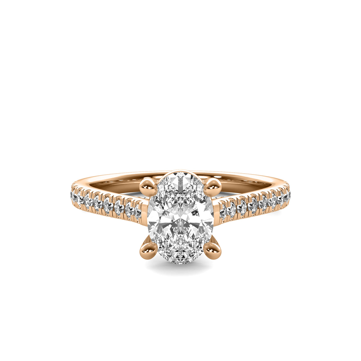 Emilia Accent Oval Diamond Ring