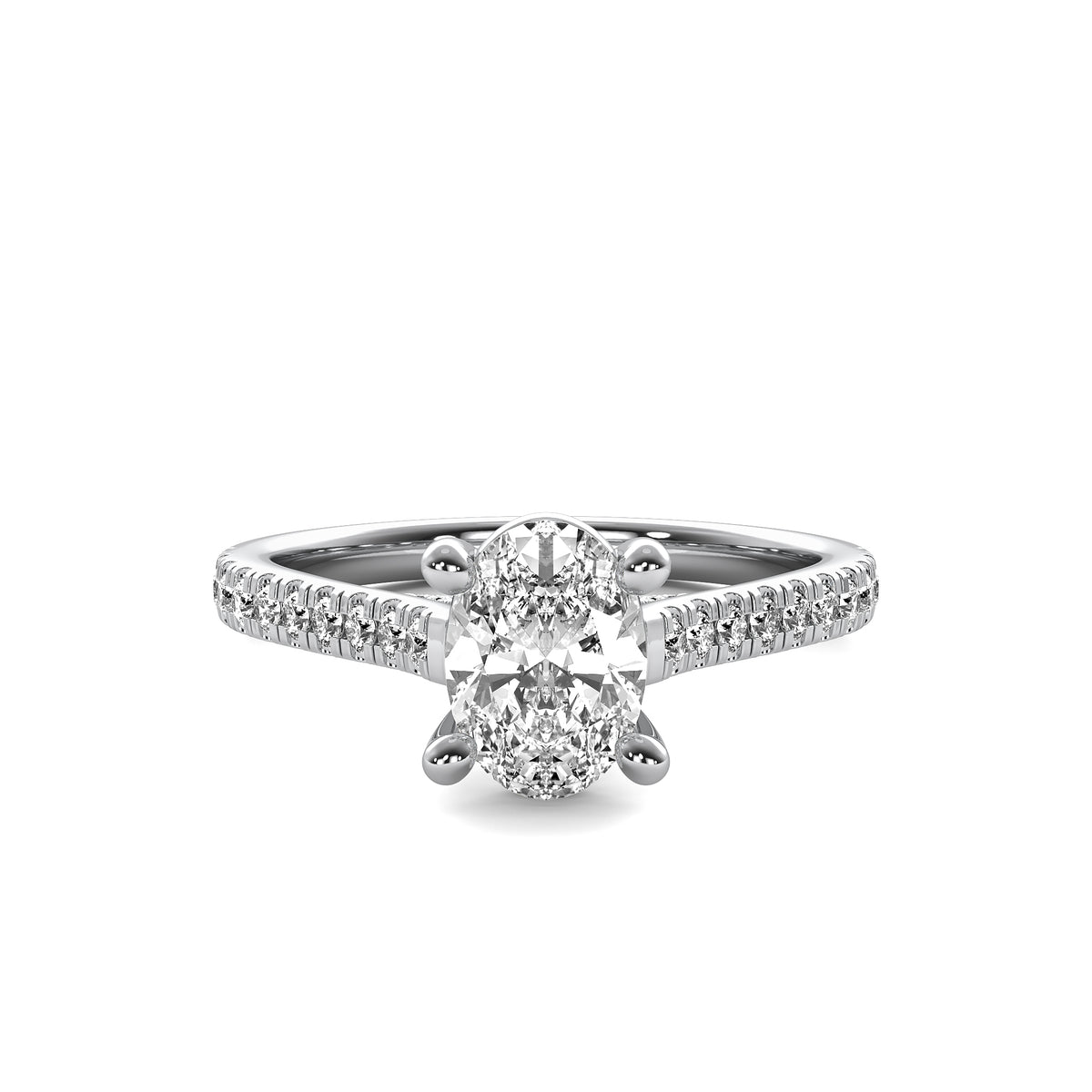 Emilia Accent Oval Diamond Ring