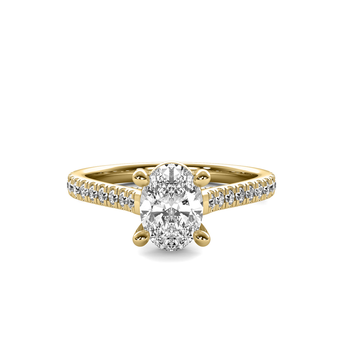 Emilia Accent Oval Diamond Ring