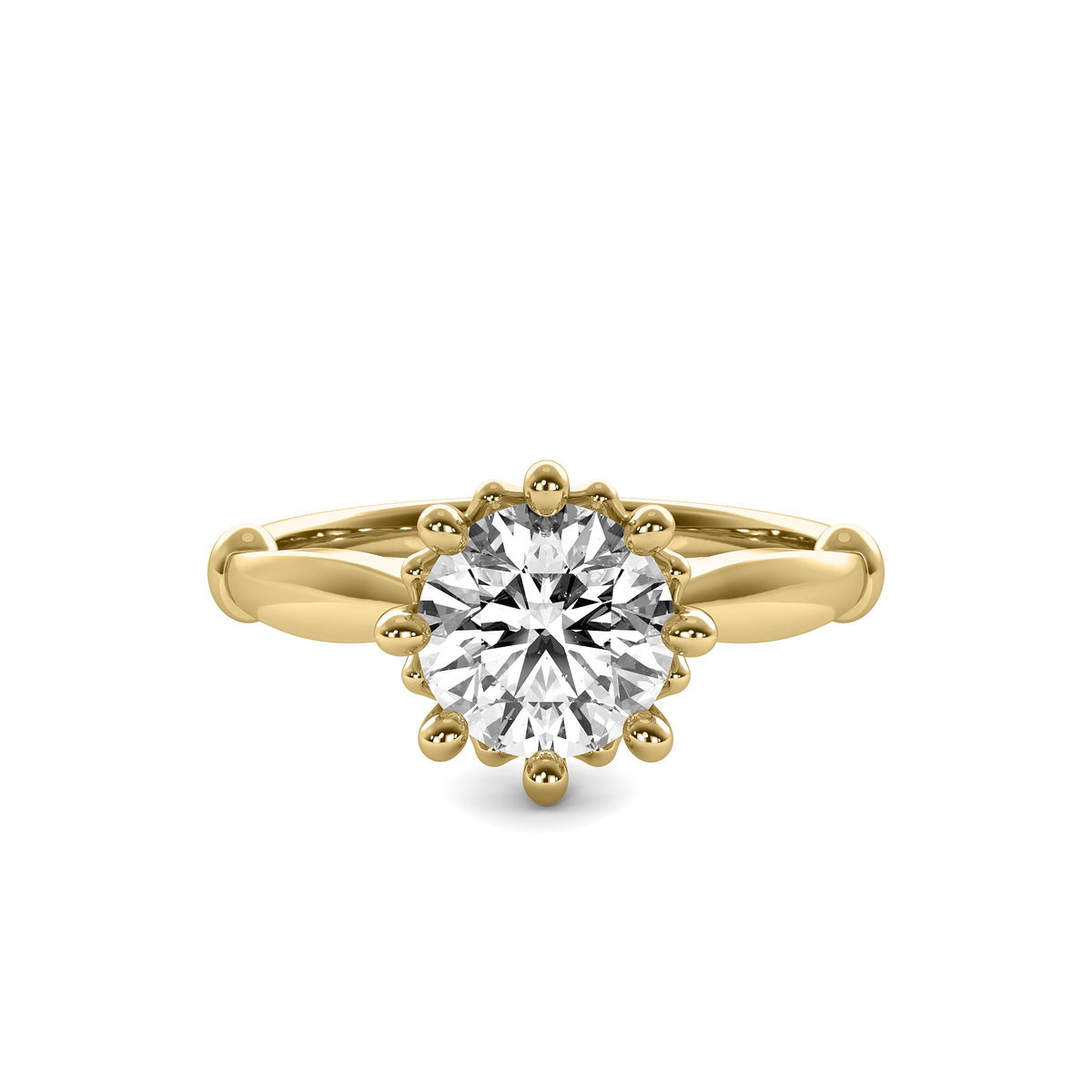 Classic Round Solitaire Diamond Ring - Double Prong