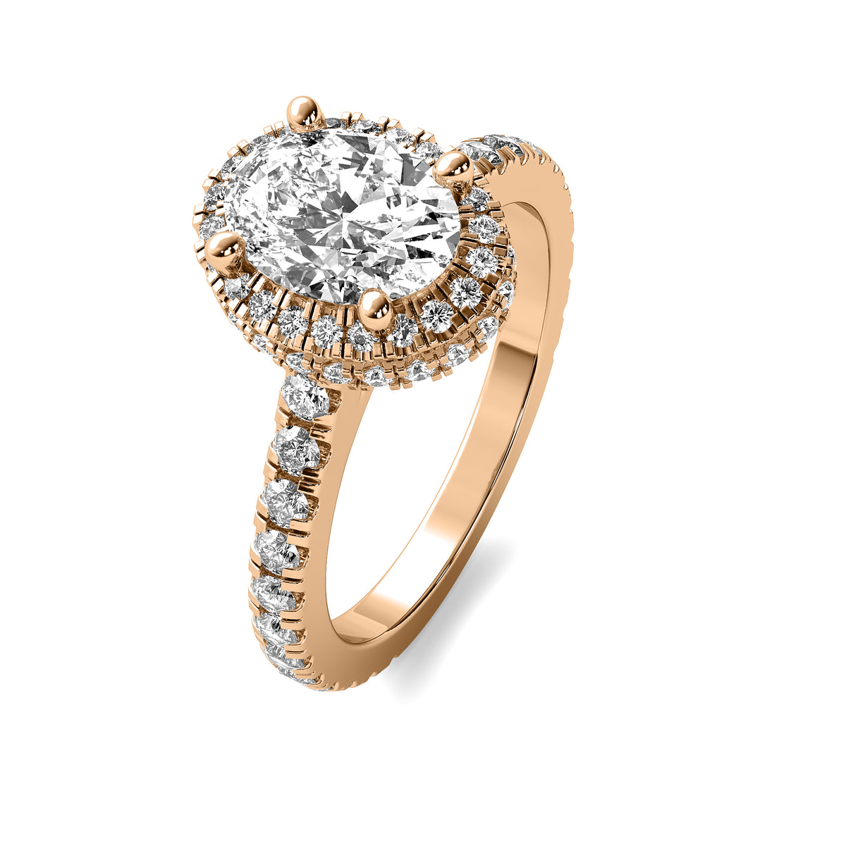 Astra Halo Accent Oval Diamond Ring