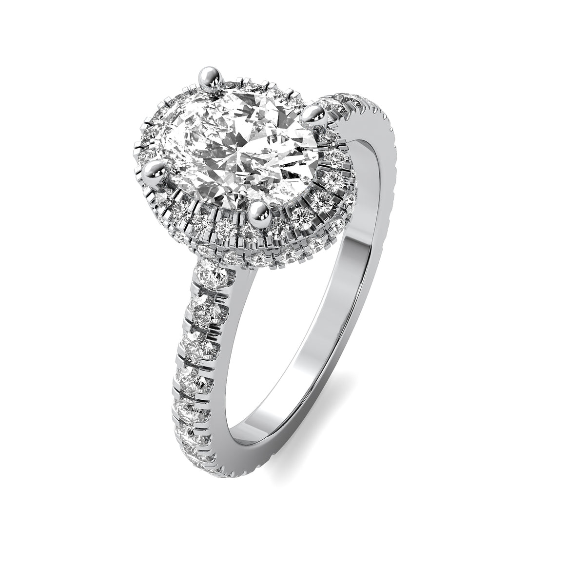 Astra Halo Accent Oval Diamond Ring