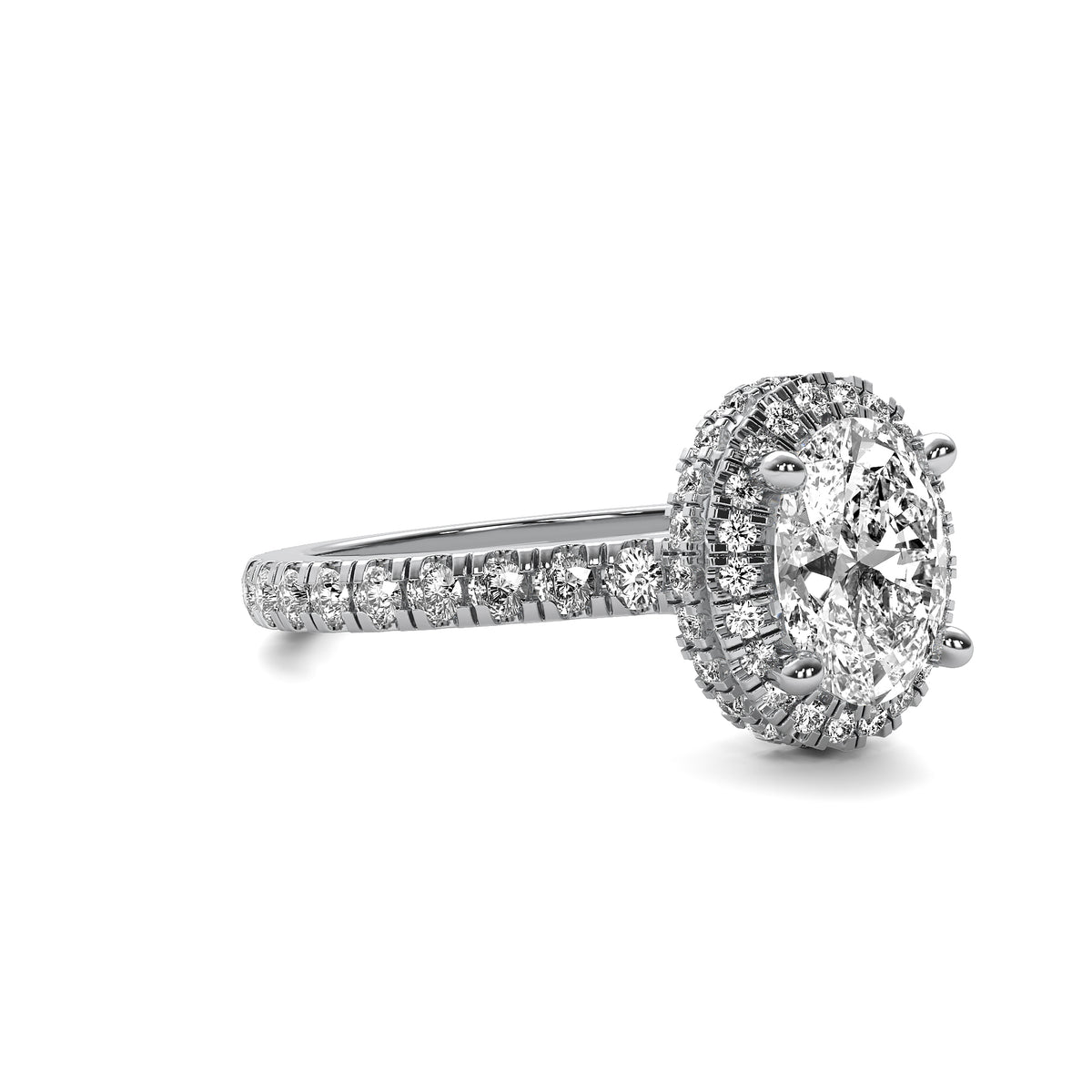 Astra Halo Accent Oval Diamond Ring