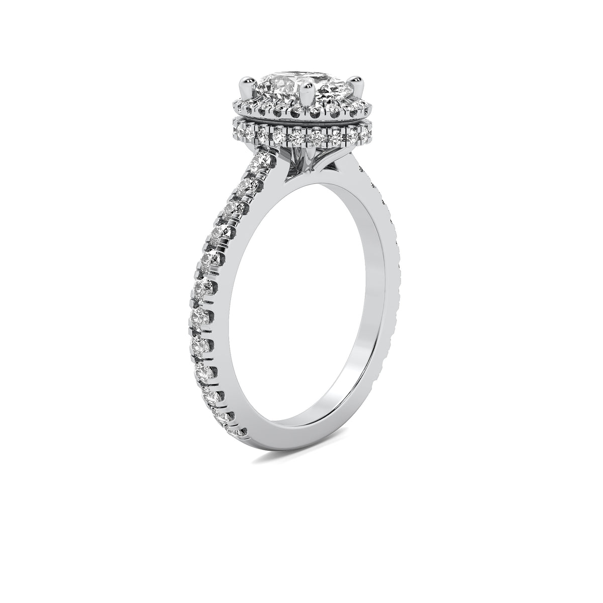 Astra Halo Accent Oval Diamond Ring