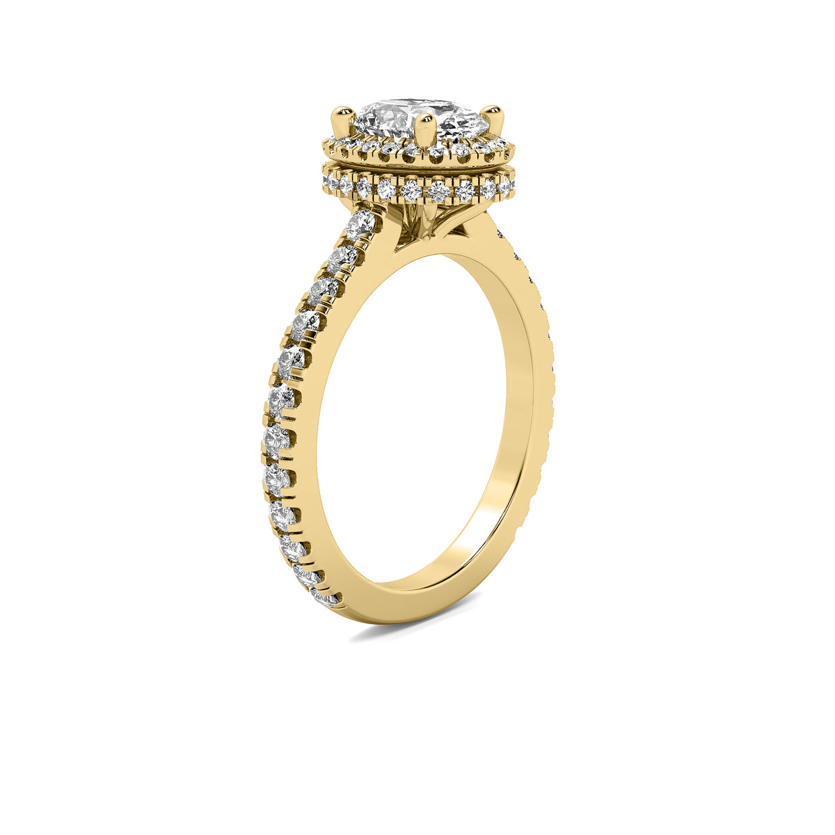 Astra Halo Accent Oval Diamond Ring