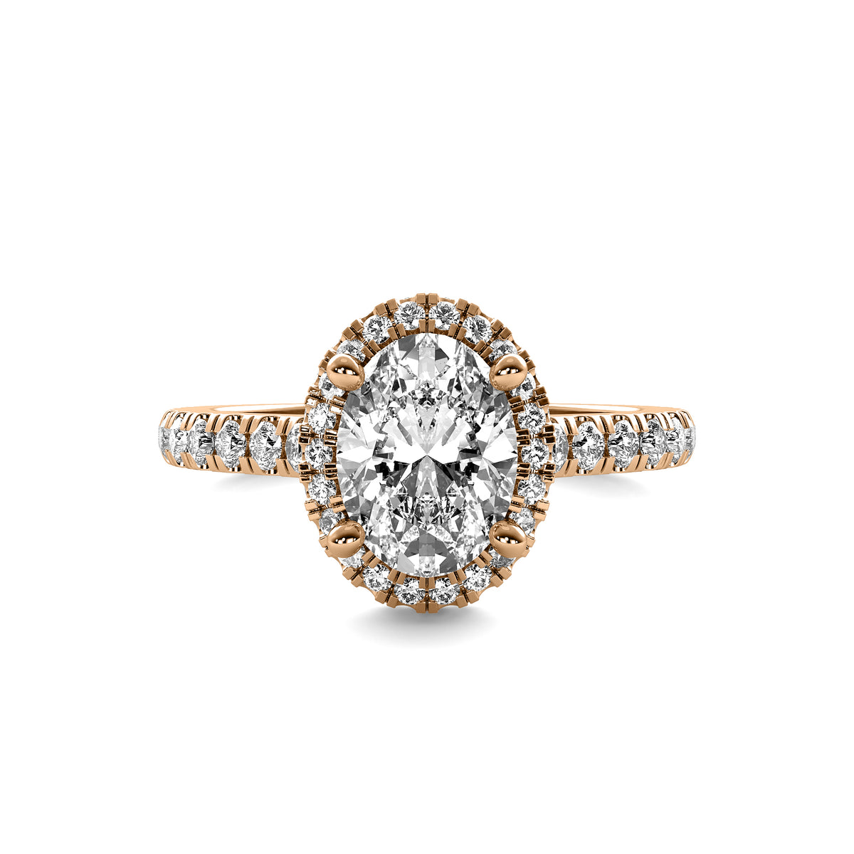 Astra Halo Accent Oval Diamond Ring