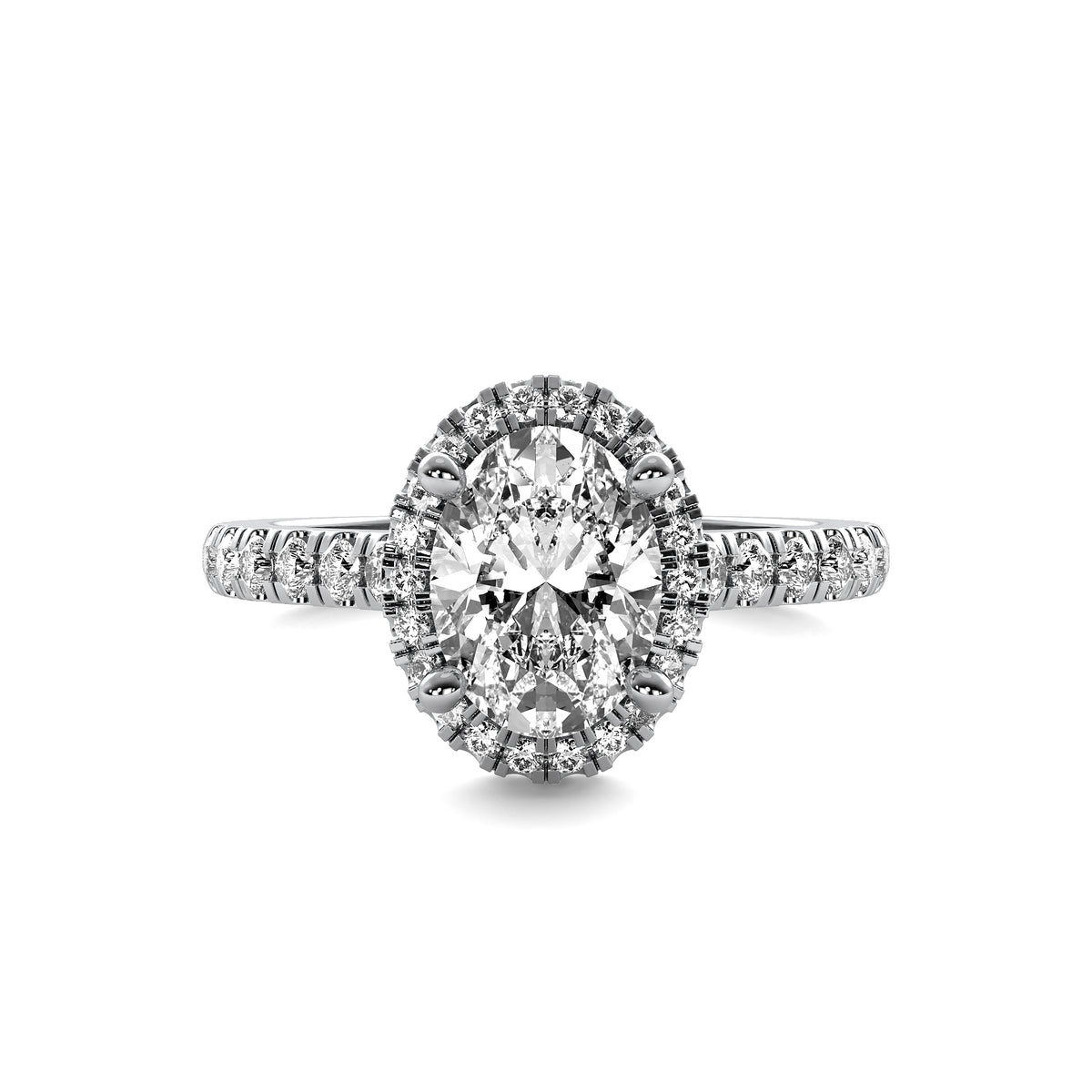Astra Halo Accent Oval Diamond Ring