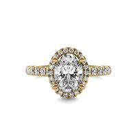 Astra Halo Accent Oval Diamond Ring