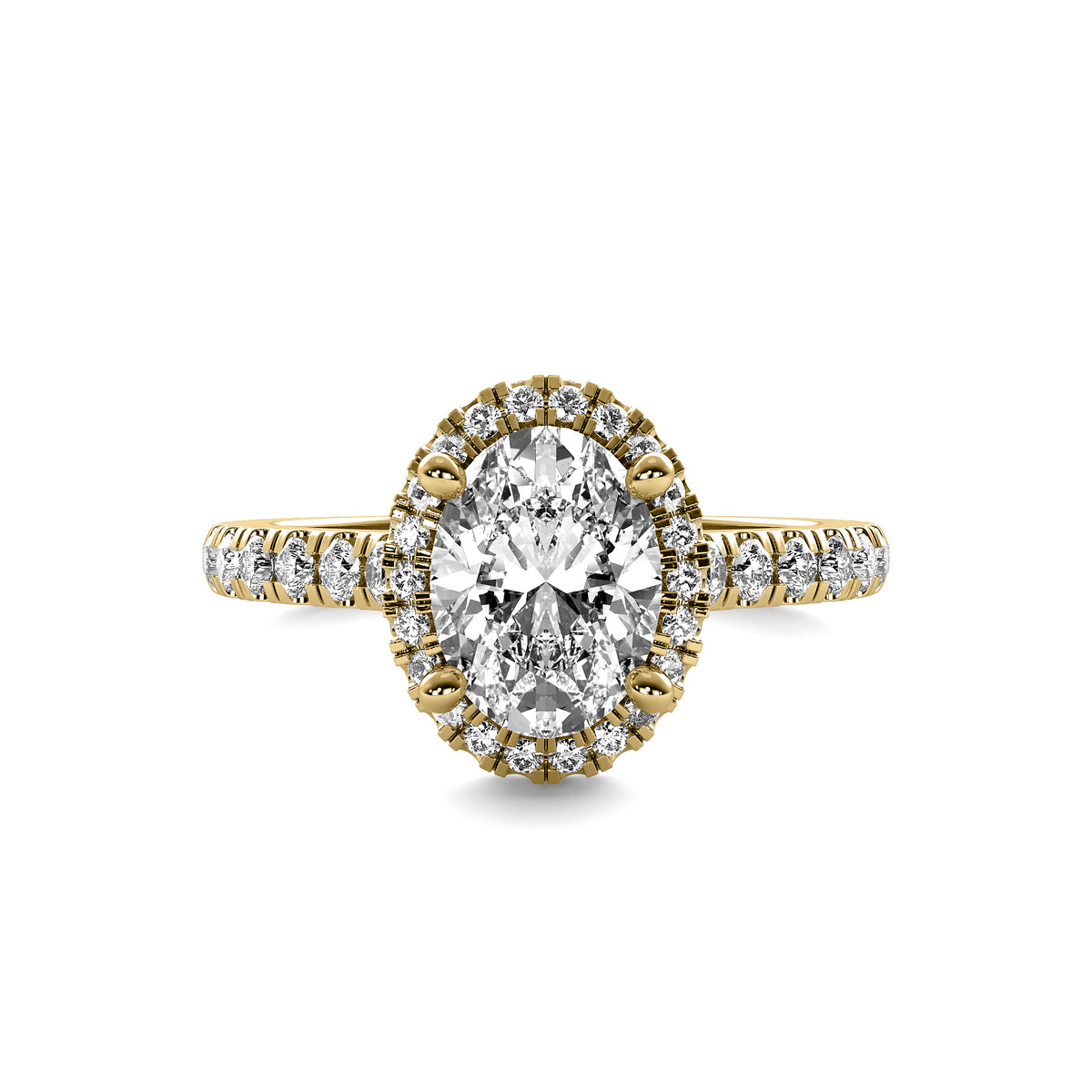 Astra Halo Accent Oval Diamond Ring